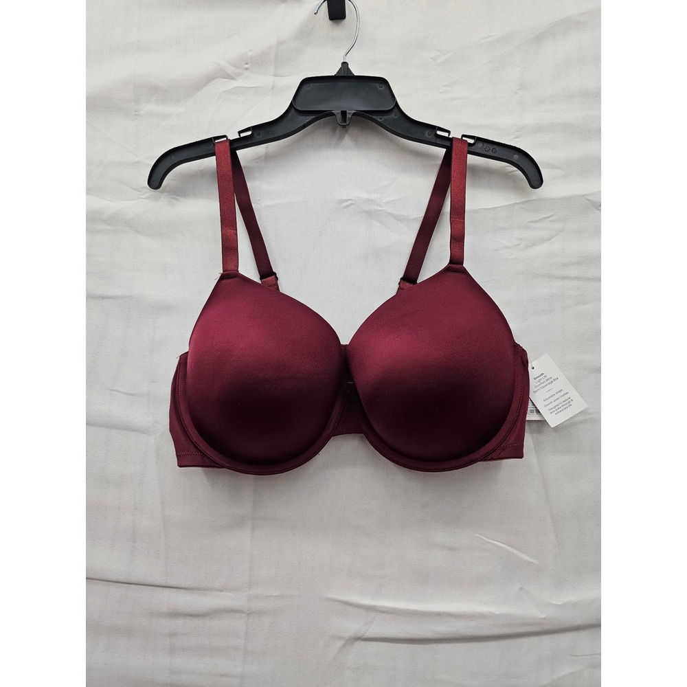Auden Push Up Demi Bra Berry Red 40D Smooth Light Lift Underwire 023126088